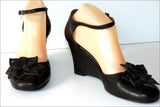 MINELLI Escarpins Cuir Marron Talons Compensés Doublés Cuir T 40 TTBE