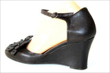 MINELLI Escarpins Cuir Marron Talons Compensés Doublés Cuir T 40 TTBE