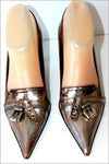 DIVA Escarpins Pointus Tout Cuir Bronze Argenté Nuancé T 36.5 TBE
