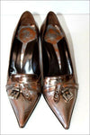 DIVA Escarpins Pointus Tout Cuir Bronze Argenté Nuancé T 36.5 TBE