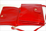 Pochette Vintage Cuir Rouge Porté Main ou Epaule BE