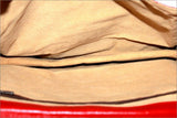 Pochette Vintage Cuir Rouge Porté Main ou Epaule BE