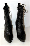 SAN MARINA Bottines à Lacets Cuir Lisse Noir Talons T 36 TTBE