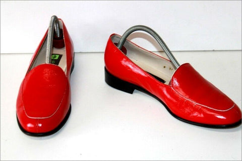 JB MARTIN Mocassins Cuir Souple Rouge Doublés Cuir T 41 TBE