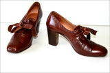 POLLINI Escarpins à Lacets Tout Cuir Vintage T 34.5 BE