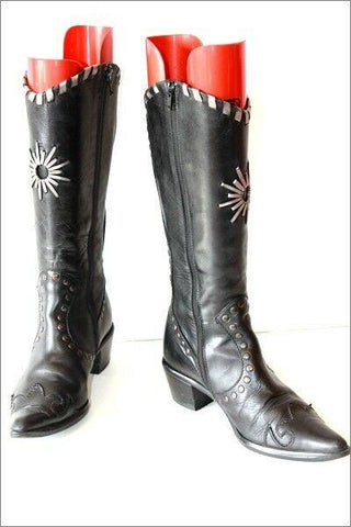 MITICA Mi Bottes Pointues Cuir Clouté Motifs Argentés T 36 TBE