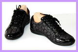 CALVIN KLEIN Sneakers Baskets Cuir Verni et Textile Imprimé T 36 TBE