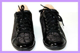 CALVIN KLEIN Sneakers Baskets Cuir Verni et Textile Imprimé T 36 TBE