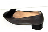 SARA DI BERTON Escarpins tout Cuir Gris Foncé T 34.5 TBE