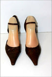 MINELLI Escarpins Pointus  à Sangles Cuir clouté Marron T 40 TBE