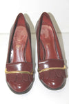 ANDRE Escarpins Cuir Bordeaux Doublés Cuir Hauts Talons T 35 TTBE