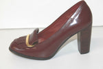 ANDRE Escarpins Cuir Bordeaux Doublés Cuir Hauts Talons T 35 TTBE