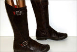 PALLADIUM Mi Bottes Cuir Marron Foncé Doublées Cuir T 38 TBE