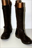 PALLADIUM Mi Bottes Cuir Marron Foncé Doublées Cuir T 38 TBE