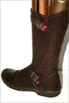 PALLADIUM Mi Bottes Cuir Marron Foncé Doublées Cuir T 38 TBE