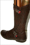 PALLADIUM Mi Bottes Cuir Marron Foncé Doublées Cuir T 38 TBE