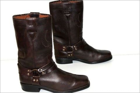 ROOTS MOTOR CYCLES Boots Cuir Marron Foncé T 43 BE
