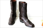 ROOTS MOTOR CYCLES Boots Cuir Marron Foncé T 43 BE