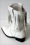 C-COUNTY Mi Bottes à Franges Tout Cuir Blanc T 37 TTBE