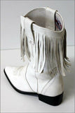 C-COUNTY Mi Bottes à Franges Tout Cuir Blanc T 37 TTBE