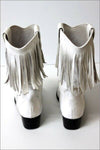 C-COUNTY Mi Bottes à Franges Tout Cuir Blanc T 37 TTBE