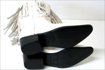 C-COUNTY Mi Bottes à Franges Tout Cuir Blanc T 37 TTBE