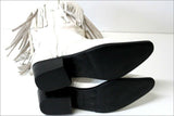 C-COUNTY Mi Bottes à Franges Tout Cuir Blanc T 37 TTBE