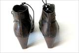 ATRAI Boots à Lacets Cuir Semi Rigide Clouté Marron Foncé T 37 TBE