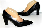 MYMA Escarpins Pointus Cuir Noir Hauts Talons T 39 TTBE