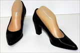 MYMA Escarpins Pointus Cuir Noir Hauts Talons T 39 TTBE