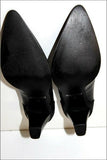 MYMA Escarpins Pointus Cuir Noir Hauts Talons T 39 TTBE