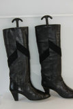 Bottes BALLY France Modèle Privilège Cuir Noir T 38 TBE