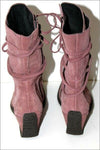 CELTY Bottines à Lacets Daim Vieux Rose Compensées T 39 BE