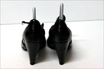 PEPE JEANS Escarpins Cuir Fripé Verni Noir Talons Coniques  T 36 TBE