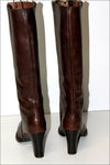 ANDRE Bottes Cavalières Cuir Grainé Marron Foncé T 38 TTBE