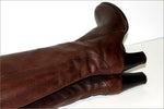 ANDRE Bottes Cavalières Cuir Grainé Marron Foncé T 38 TTBE