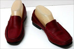 VIA VENISE Mocassins Souple Tout Cuir Rouge Foncé T 37 BE