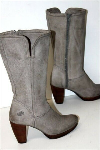 FELMINI Mi Bottes à Talons Cuir Gris Clair T 37 TTBE