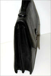 Cartable Cuir Grainé Noir Fermeture à Clef  ETAT NEUF