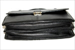 Cartable Cuir Grainé Noir Fermeture à Clef  ETAT NEUF