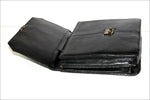 Cartable Cuir Grainé Noir Fermeture à Clef  ETAT NEUF