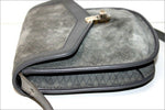 CHARLES JOURDAN Sac Vintage Tout Cuir Gris Clair Bandoulière