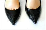 TEXTO Escarpins Pointus Cuir Noir Talons Hauts T 39 TBE