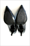 TEXTO Escarpins Pointus Cuir Noir Talons Hauts T 39 TBE