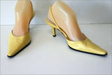 PARALLELE Escarpins Ouverts Pointus Cuir Jaune T 3.5 / 36.5 TBE
