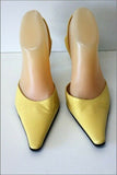 PARALLELE Escarpins Ouverts Pointus Cuir Jaune T 3.5 / 36.5 TBE