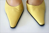 PARALLELE Escarpins Ouverts Pointus Cuir Jaune T 3.5 / 36.5 TBE