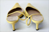 PARALLELE Escarpins Ouverts Pointus Cuir Jaune T 3.5 / 36.5 TBE