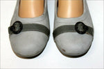 ARCUS Ballerines Cuir Elastiqué Gris Clair Petits Talons T 37 TBE