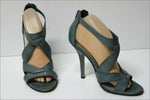 SAN MARINA Sandales Cuir Bleu Gris Doublées Cuir T 40 TBE